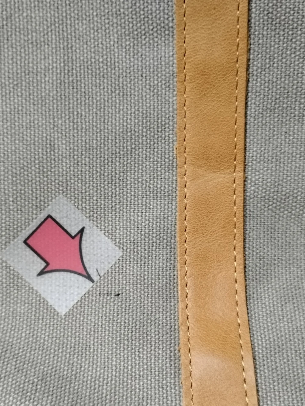 Canvas Tote Bag with Tan Leather Straps - Unisex